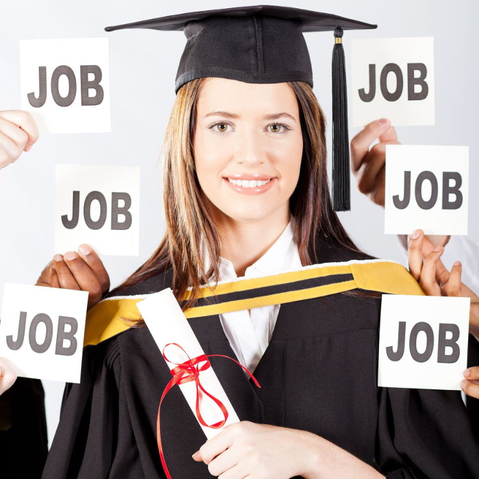 College graudate receiving many job offers